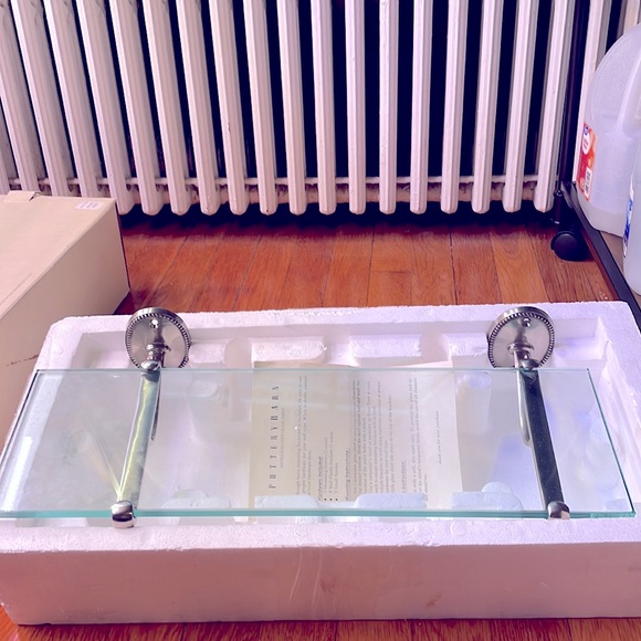 Pottery Barn Bath Pottery Barn 8 Inch Glass Shelf Poshmark
